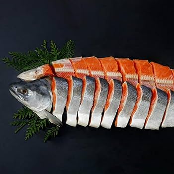 Amazon.co.jp: 網走水産 新巻鮭 ロシア産 紅鮭姿切身 一本 1.3kg